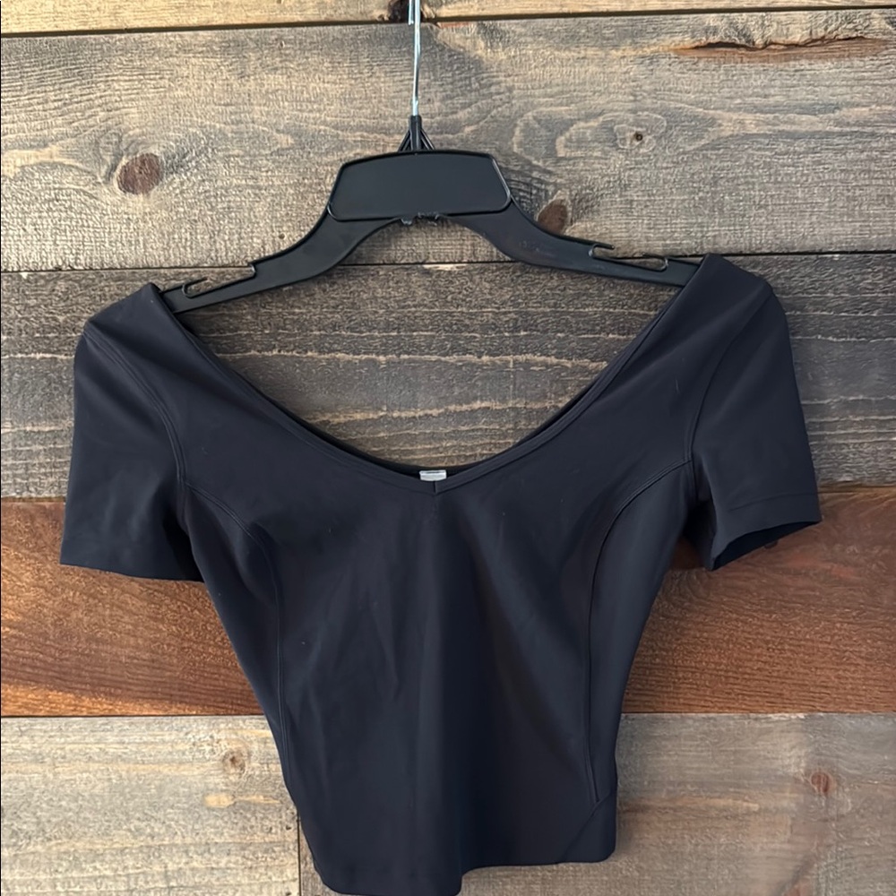 Lululemon Athletica Black Fitted Crop Bodysuit